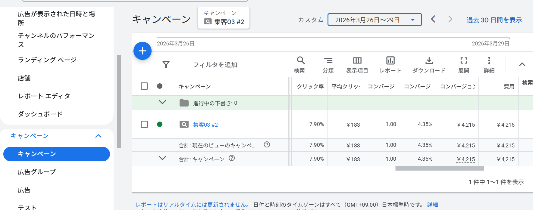 Google広告管理画面データ